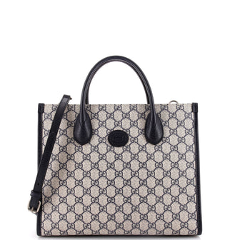 Gucci Interlocking G Tote GG Coated Canvas and Leather Small