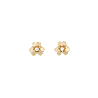Van Cleef & Arpels Frivole Stud Earrings 18K Yellow Gold with Diamonds Mini
