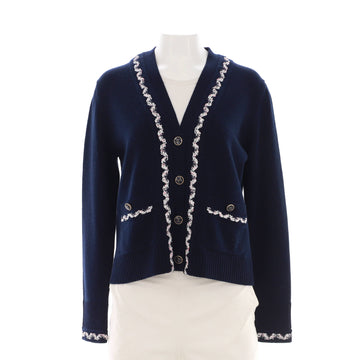 Chanel Women's Ruffled Trim Button Up Cardigan Cashemere
