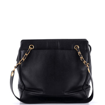 Chanel Vintage Logo Chain Tote Caviar Large