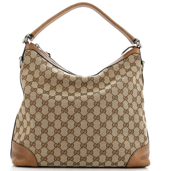 Gucci Bree Hobo GG Canvas with Leather Large