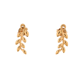 Tiffany & Co. Paloma Picasso Olive Leaf Climber Earrings 18K Rose Gold