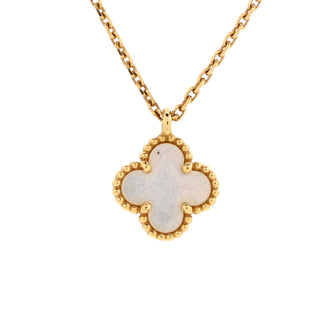 Van Cleef & Arpels Sweet Alhambra Pendant Necklace 18K Yellow Gold and Mother of Pearl