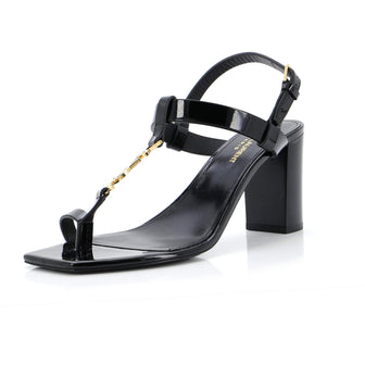 Saint Laurent Women's Cassandra Heeled Sandals Patent 75