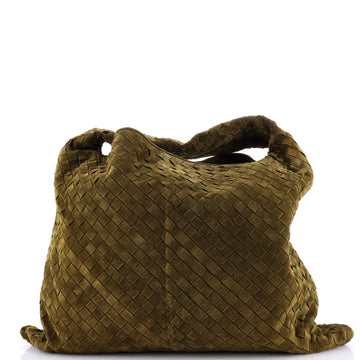 Bottega Veneta Hop Hobo Intrecciato Suede Large