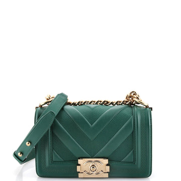 Chanel Boy Flap Bag Perforated Chevron Lambskin Small