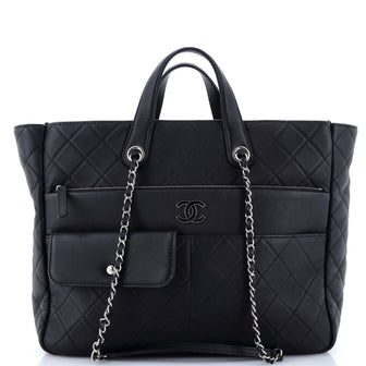 Chanel Ultra Pocket Shopping Tote Quilted Calfskin Large
