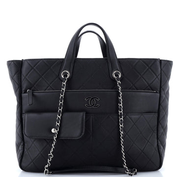 Chanel Ultra Pocket Shopping Tote Quilted Calfskin Large