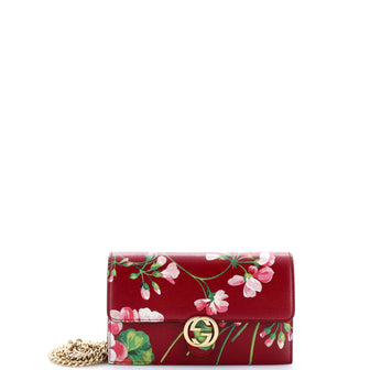 Gucci Icon Wallet on Chain Blooms Print Leather