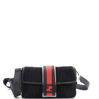 Fendi Baguette Convertible Belt Bag Zucca Mesh with Nylon and Rubber