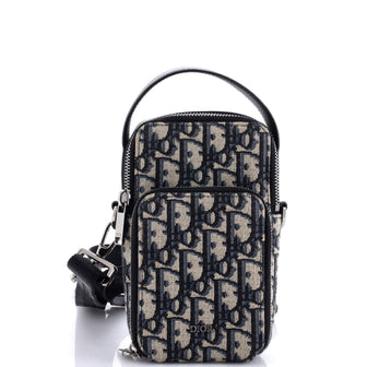 Christian Dior Zip Around Crossbody Pouch Oblique Canvas Mini