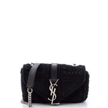 Saint Laurent Classic Monogram College Bag Woven Suede Baby