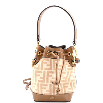 Fendi Mon Tresor Bucket Bag Zucca Wool with Leather Mini