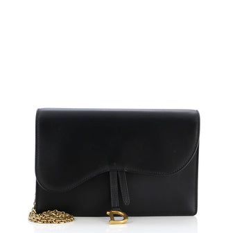 Christian Dior Saddle Chain Wallet Leather