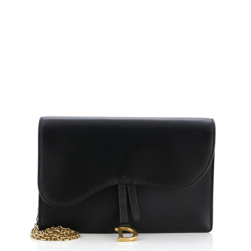 Christian Dior Saddle Chain Wallet Leather