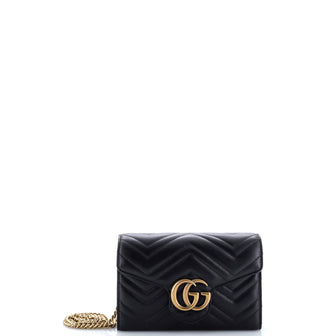 Gucci GG Marmont Chain Wallet Matelasse Leather Mini
