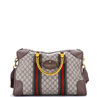Gucci Neo Vintage Web Duffle Bag GG Coated Canvas Medium