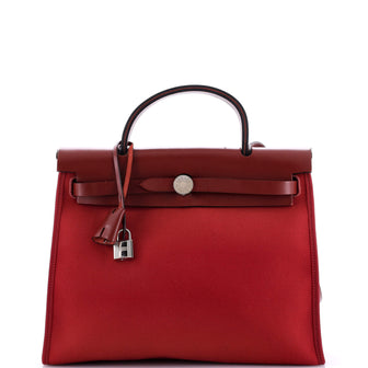 Hermes Herbag Zip Leather and Toile 31