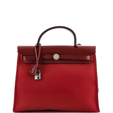 Hermes Herbag Zip Leather and Toile 31