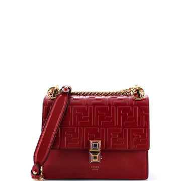 Fendi Kan I Bag Zucca Embossed Leather Small
