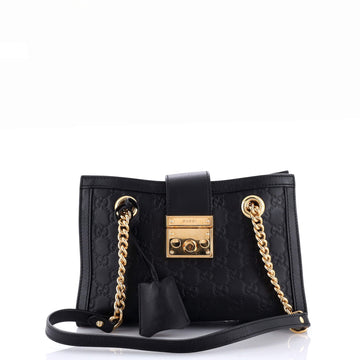 Gucci Padlock Chain Tote Guccissima Leather Small