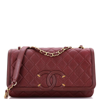 Chanel Filigree Flap Bag Quilted Caviar Medium
