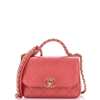 Chanel Chain Infinity Top Handle Bag Quilted Lambskin Mini