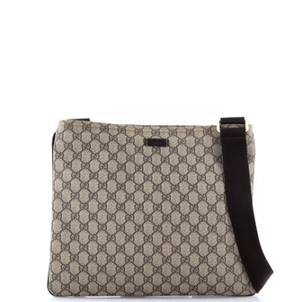 Gucci Zip Top Messenger Bag GG Coated Canvas Large