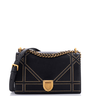 Christian Dior Diorama Flap Bag Studded Leather Medium