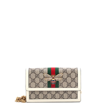 Gucci Queen Margaret Chain Wallet GG Coated Canvas Mini