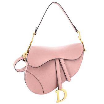 Christian Dior Saddle Handbag with Strap Leather Medium