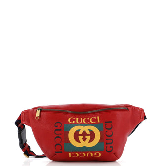 Gucci Logo Belt Bag Printed Leather Medium