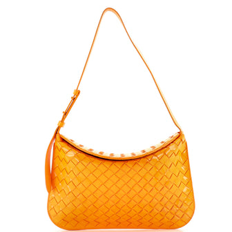 Bottega Veneta Cradle Fold Over Shoulder Bag Intrecciato Leather