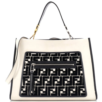 Fendi Runaway Bag Leather and Zucca Velvet Small