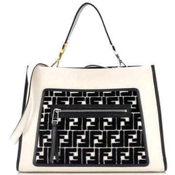 Fendi Runaway Bag Leather and Zucca Velvet Small
