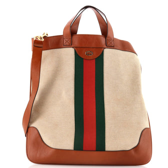 Gucci Shopping Tote Vintage Web Canvas Large