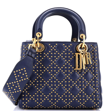 Christian Dior Lady Dior Bag Cannage Studded Lambskin Medium
