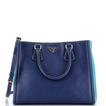 Prada Bicolor Lux Convertible Open Tote Saffiano Leather Medium