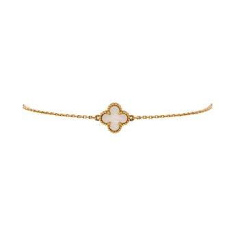 Van Cleef & Arpels Sweet Alhambra Bracelet 18K Yellow Gold and Mother of Pearl