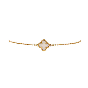 Van Cleef & Arpels Sweet Alhambra Bracelet 18K Yellow Gold and Mother of Pearl