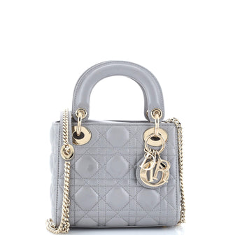 Christian Dior Lady Dior Chain Bag Cannage Quilt Lambskin Mini
