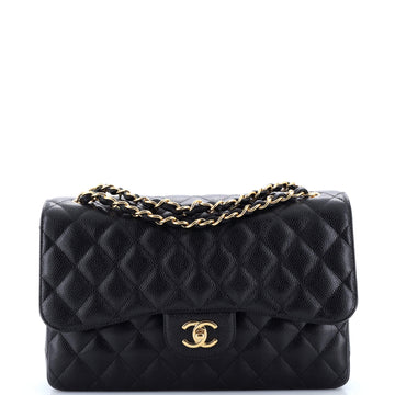 Chanel Classic Double Flap Bag Quilted Caviar Jumbo
