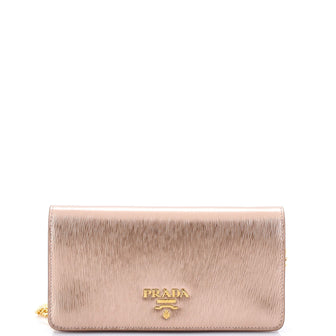 Prada Chain Wallet Crossbody Saffiano Leather