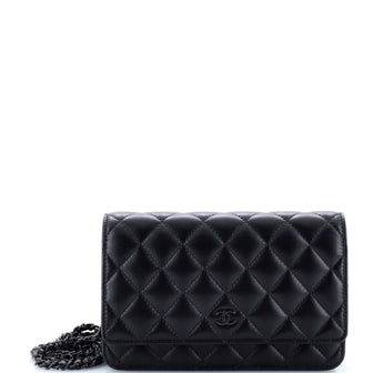 Chanel So Black Wallet on Chain Quilted Lambskin