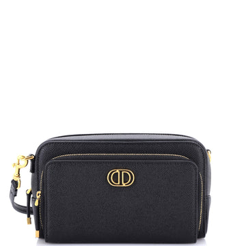 Christian Dior Caro Double Pouch Crossbody Bag Leather