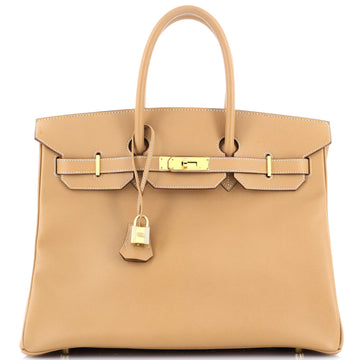 Hermes Birkin Handbag Brown Epsom with Gold Hardware 35