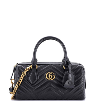 Gucci GG Marmont Top Handle Boston Bag Matelasse Leather Small