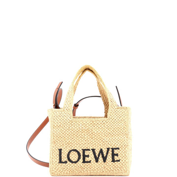 Loewe Paula's Ibiza Logo Convertible Tote Raffia Mini
