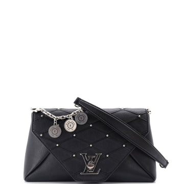 Louis Vuitton Love Note Chain Clutch Studded Quilted Leather