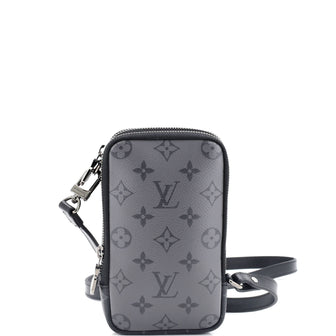 Louis Vuitton Double Phone Pouch Reverse Monogram Eclipse Canvas